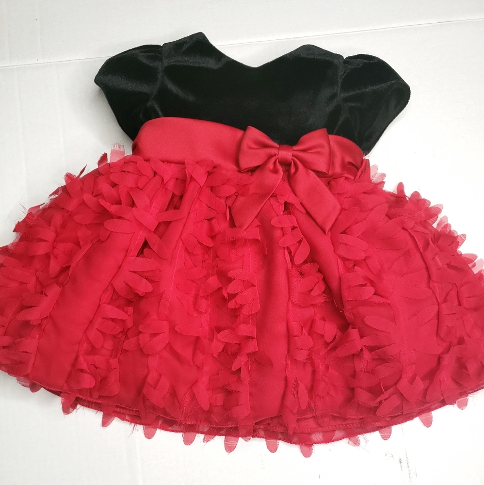 Couture Princess 2 Pc Red and Black Dress Size 12M